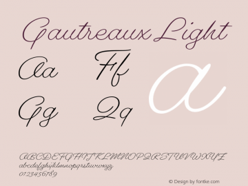 gautreaux font preview - main display