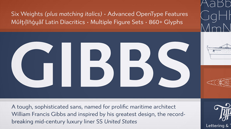 gibbs font preview - main display