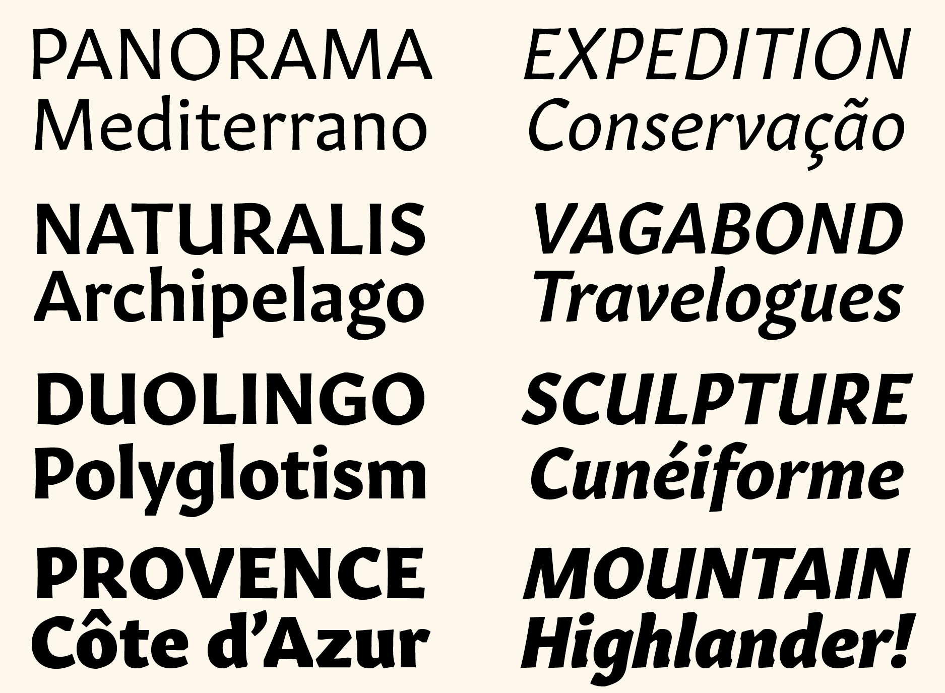 gitan font preview - main display