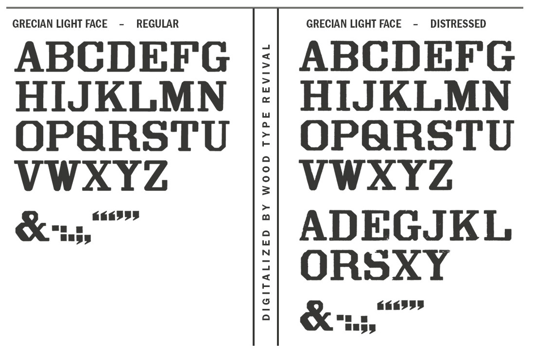 grecian-light-face font preview - main display