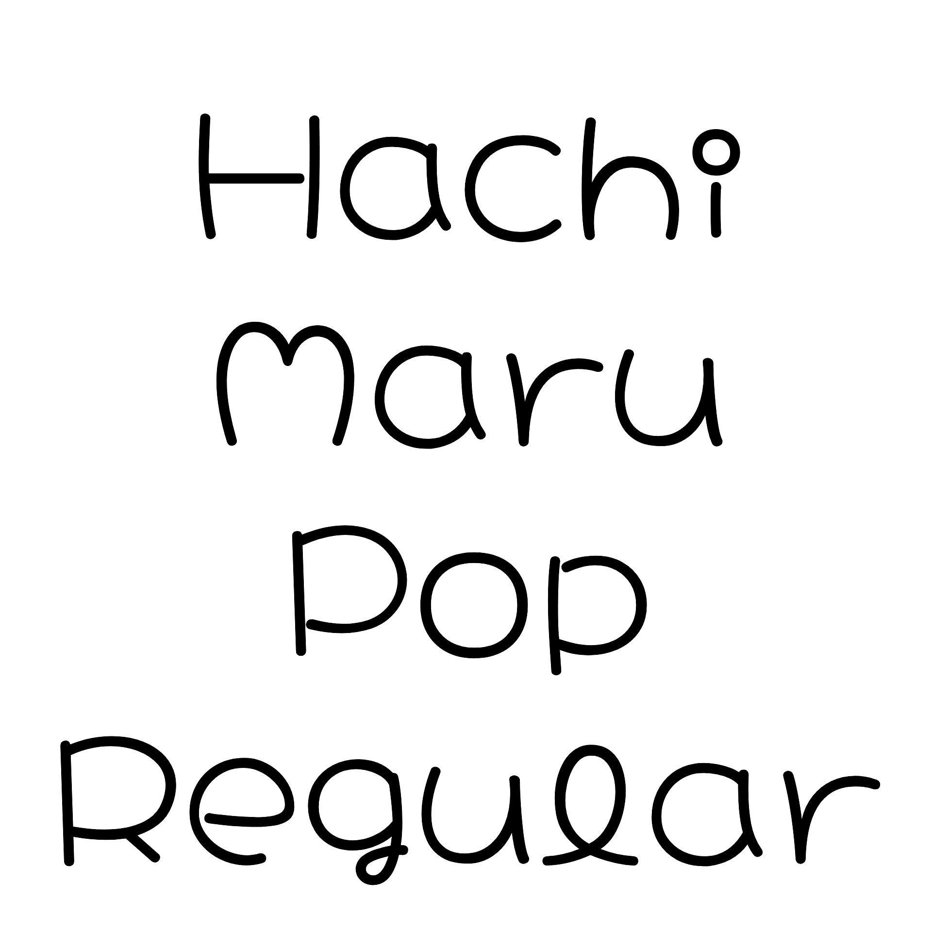 hachi-maru-pop font preview - main display