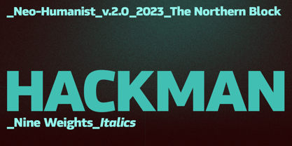 hackman font preview - main display