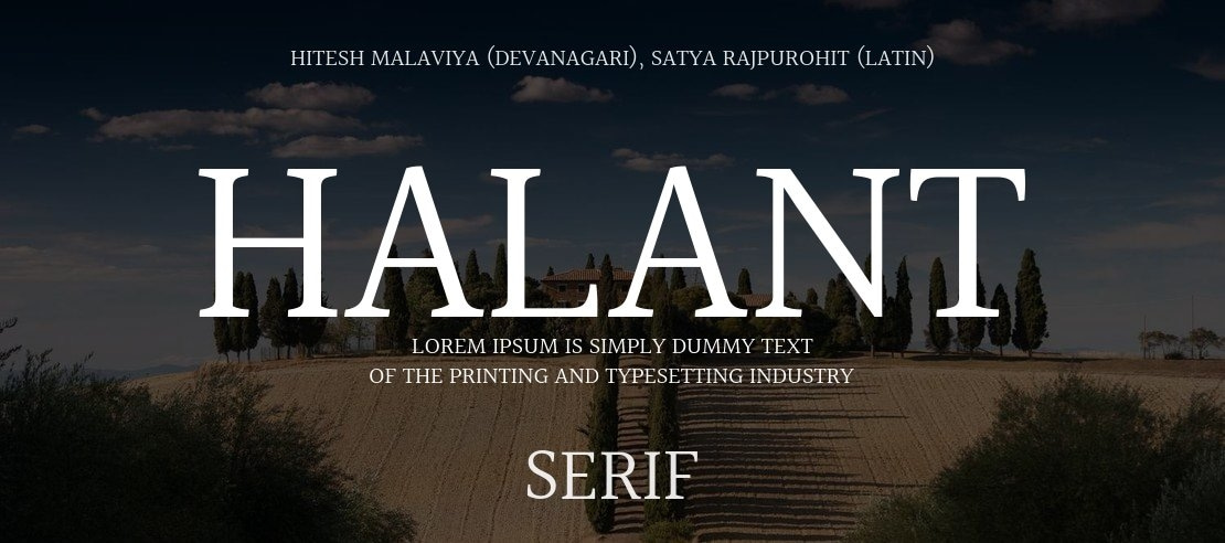 halant font preview - main display