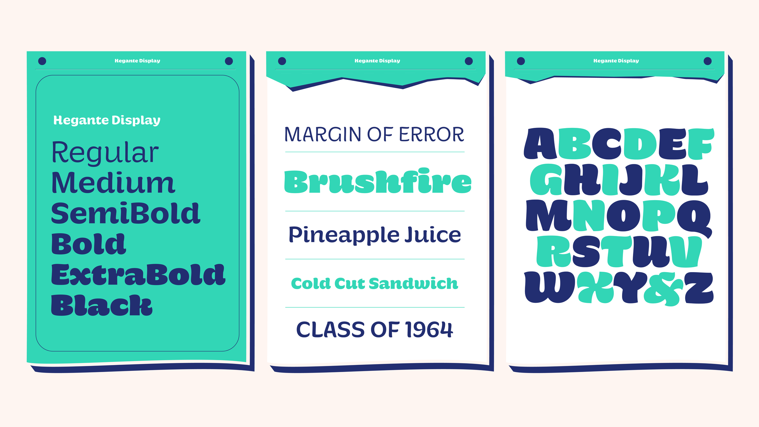 hegante font preview - main display