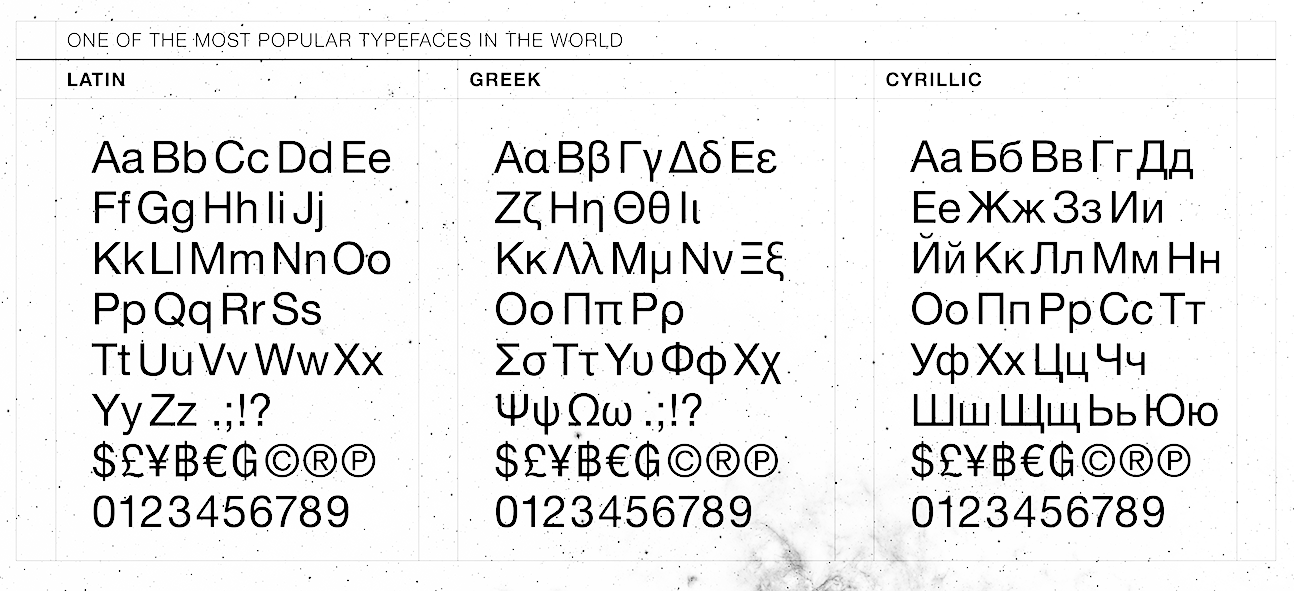 helvetica-neue-world font preview - main display