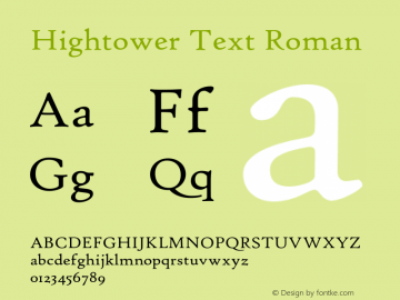 hightower font preview - main display