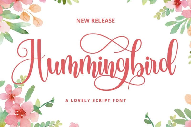 hummingbird font preview - main display