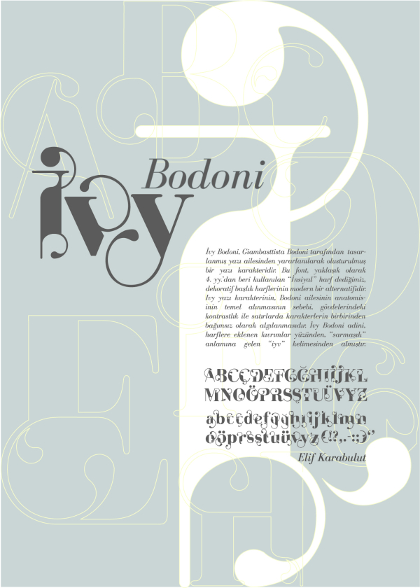 ivybodoni font preview - main display