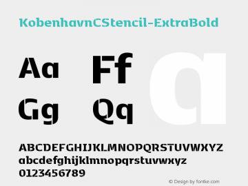 kobenhavn-c-stencil font preview - main display