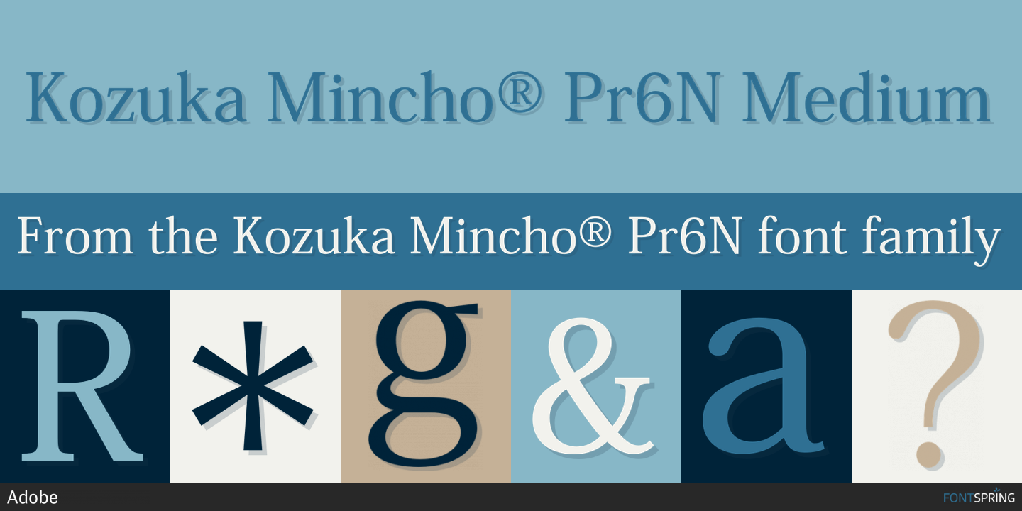 kozuka-mincho-pro font preview - main display