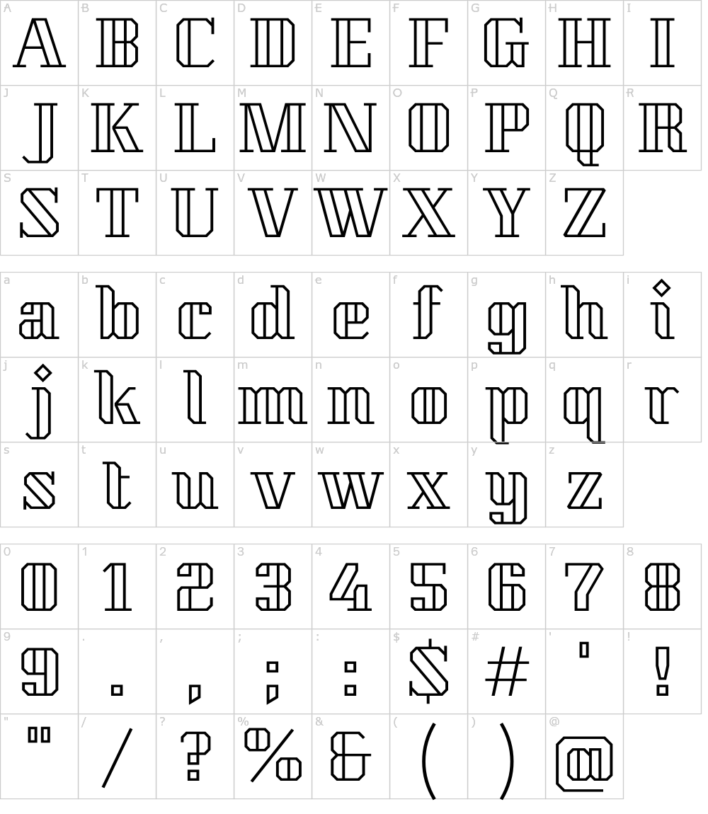 kumar-one-outline font preview - main display