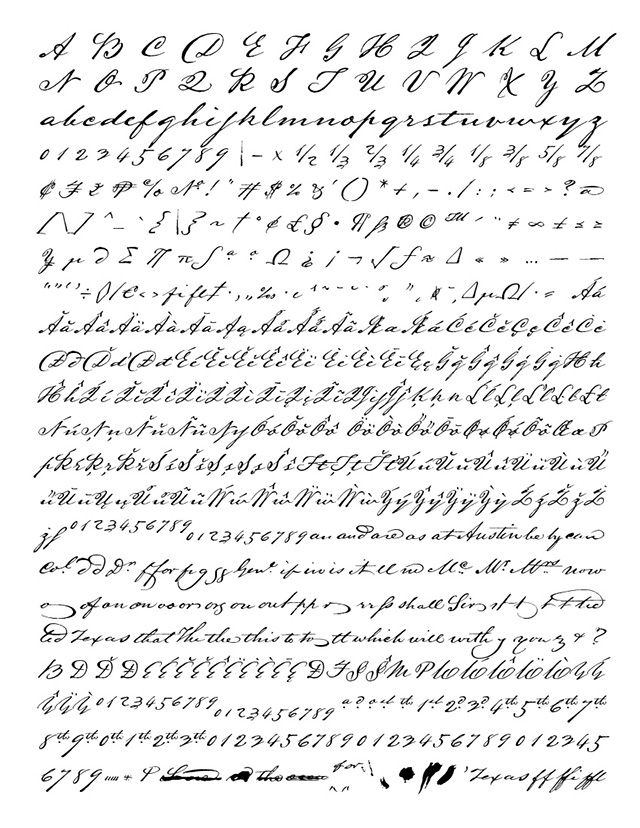 lamar-pen font preview - main display