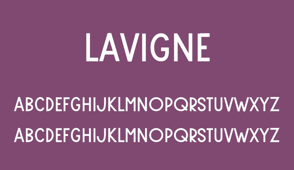 lavigne font preview - main display