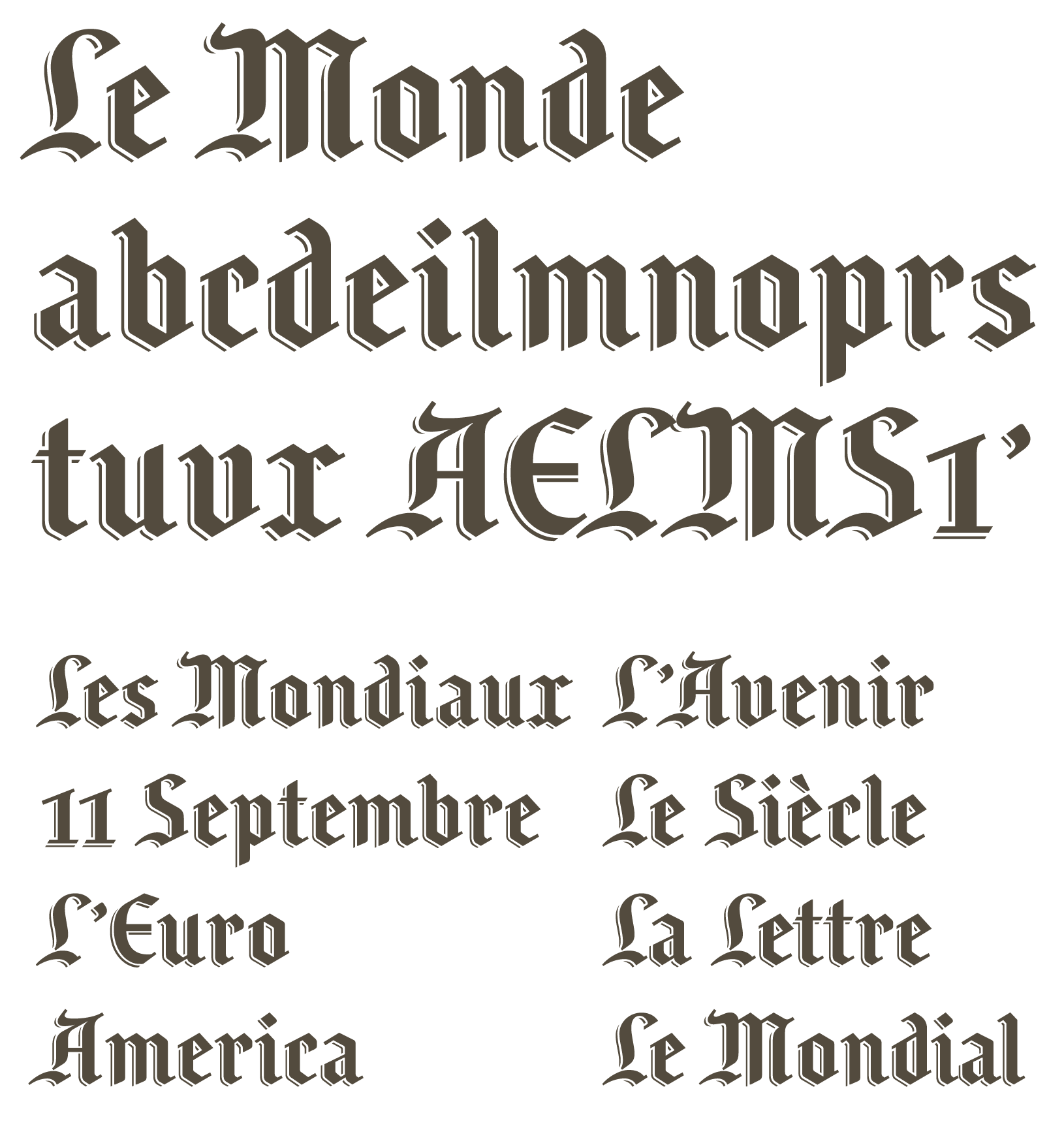 le-monde-journal font preview - main display