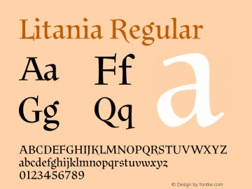 litania font preview - main display