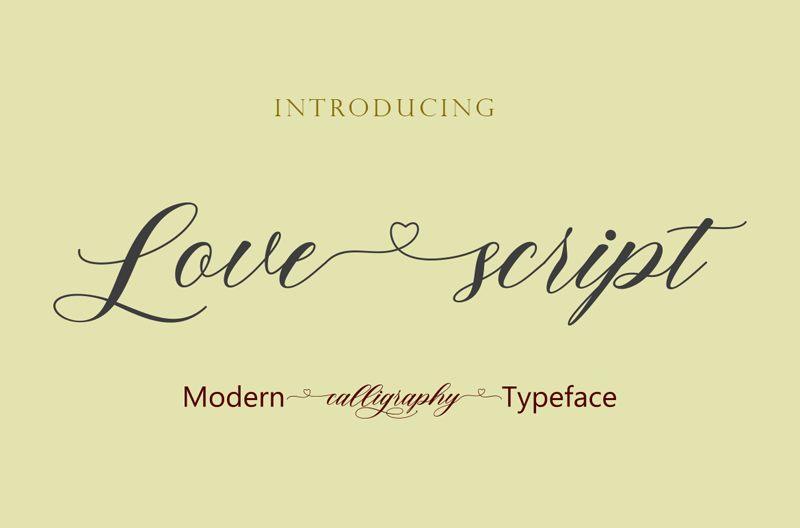 love-script font preview - main display