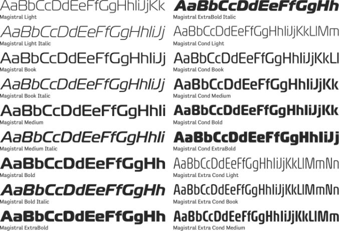 magistral font preview - main display