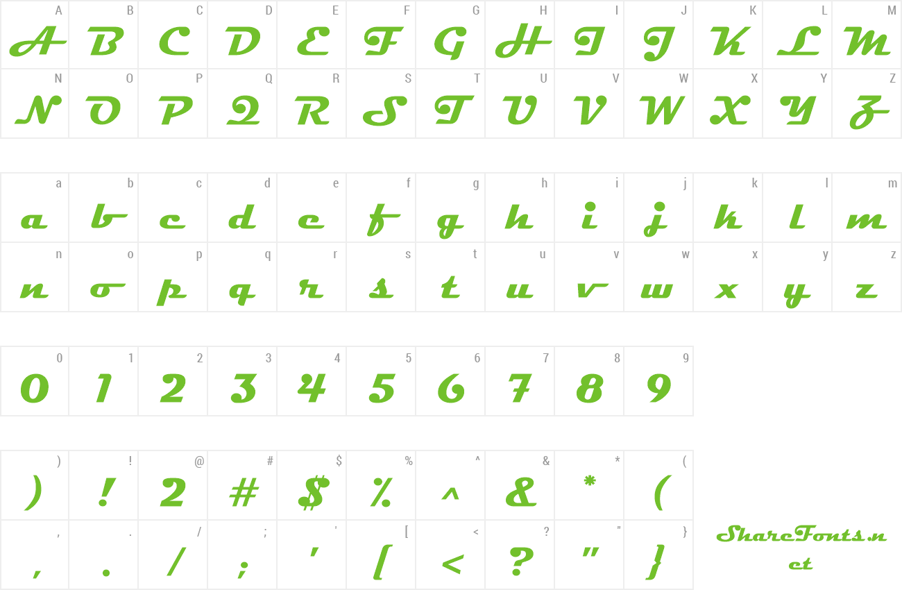 magneto font preview - main display