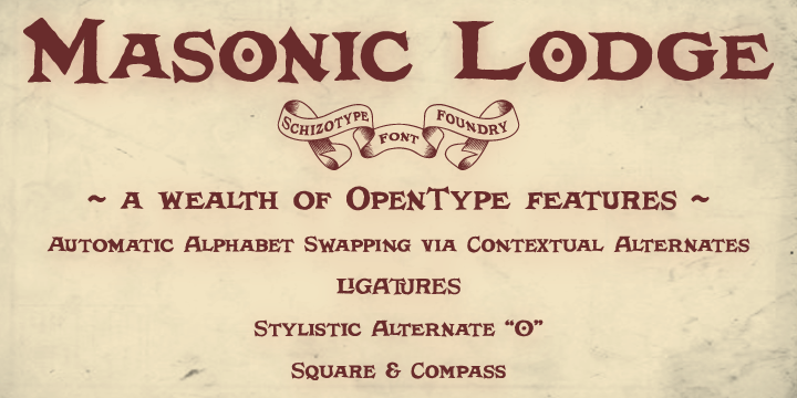 masonic-lodge font preview - main display