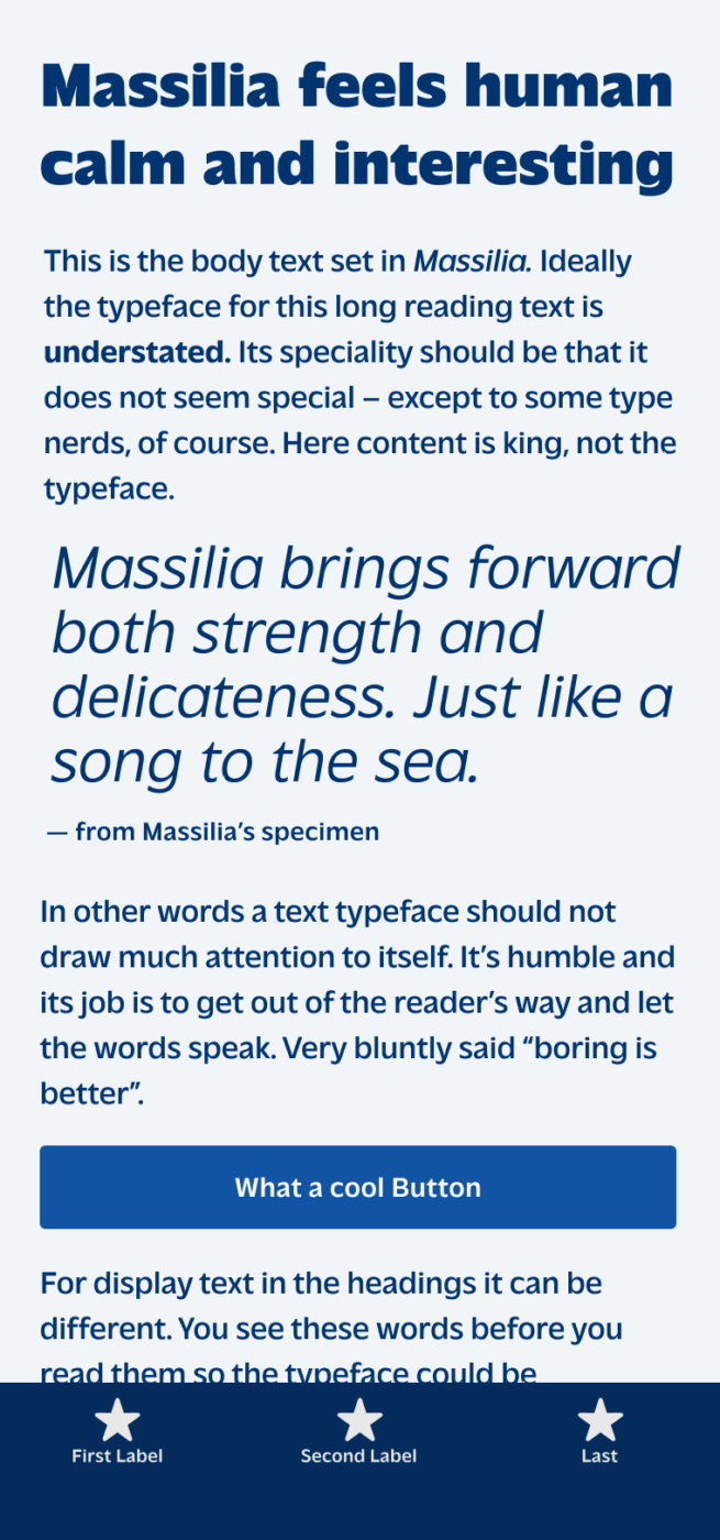massilia font preview - main display