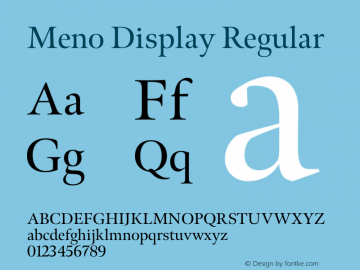 meno-display font preview - main display