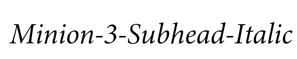 minion-3-subhead font preview - main display