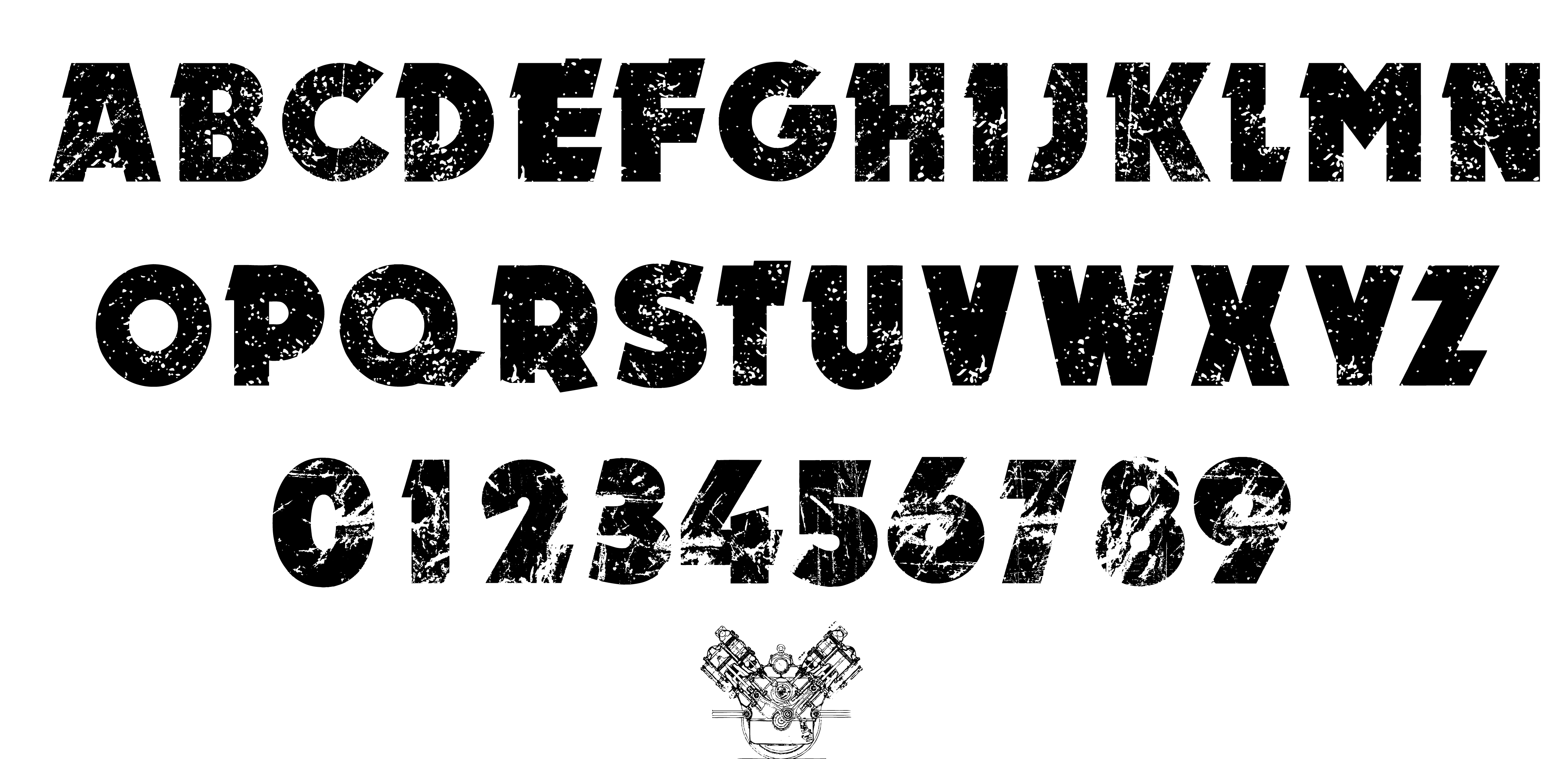 motor font preview - main display
