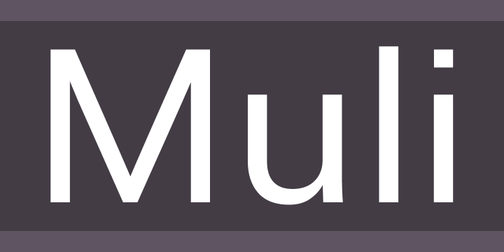 muli font preview - main display