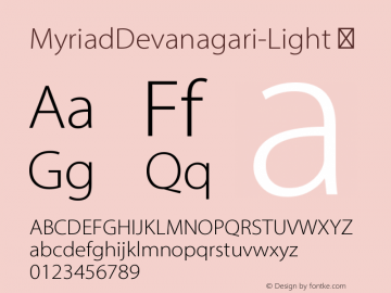 myriad-devanagari font preview - main display