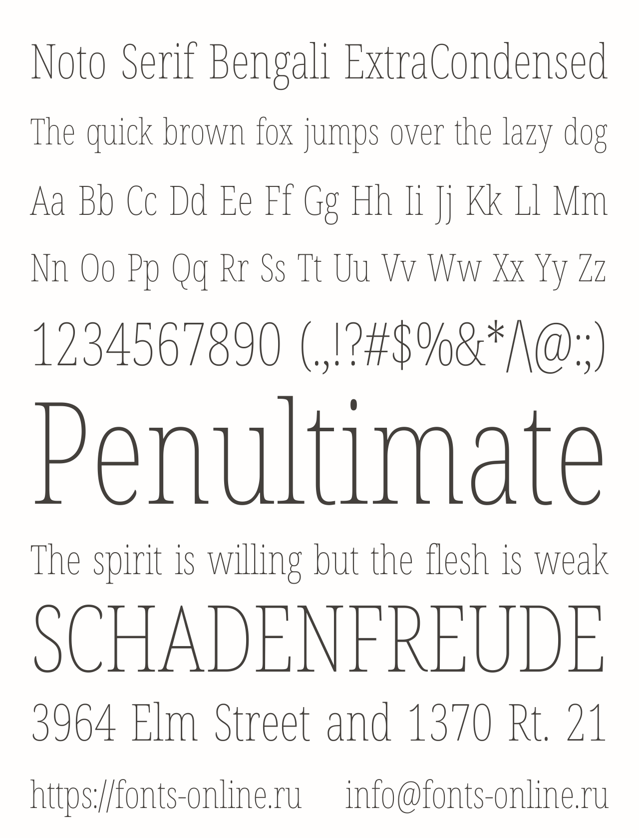 noto-serif-bengali font preview - main display