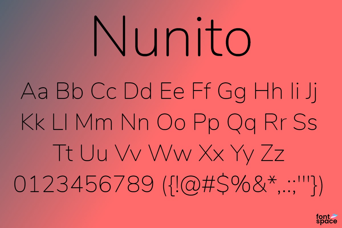 nunito font preview - main display