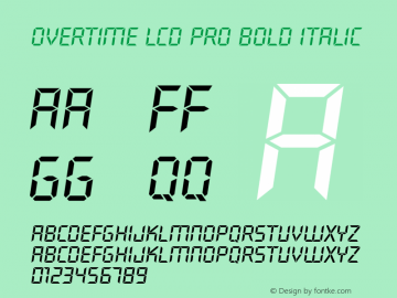 overtime-lcd font preview - main display
