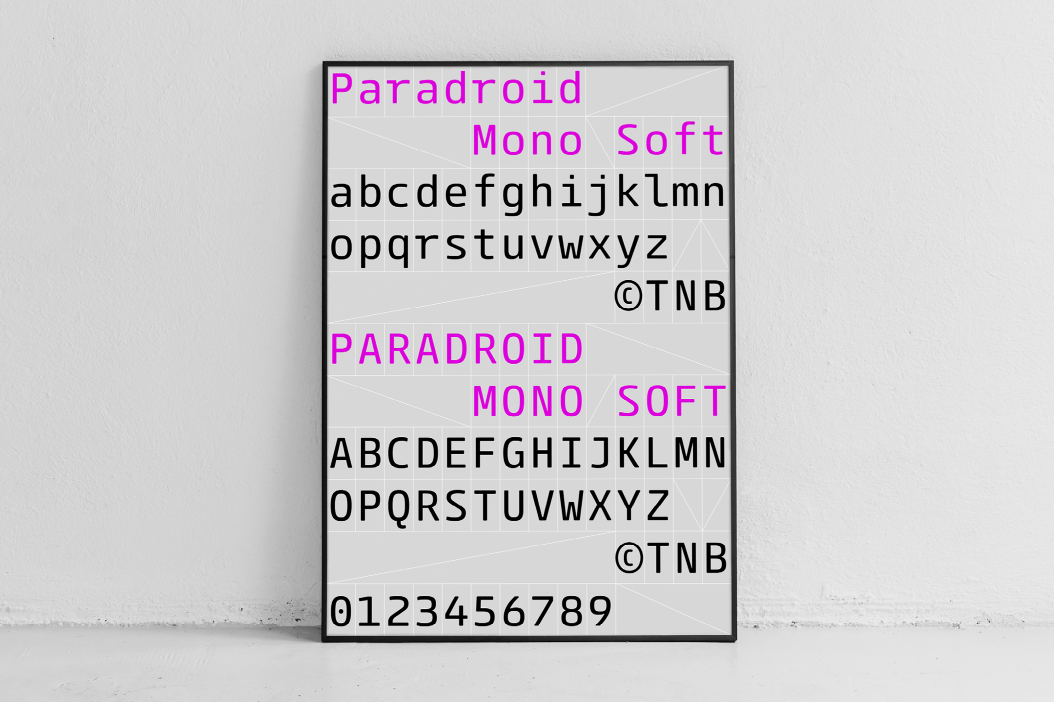 paradroid-mono-soft font preview - main display
