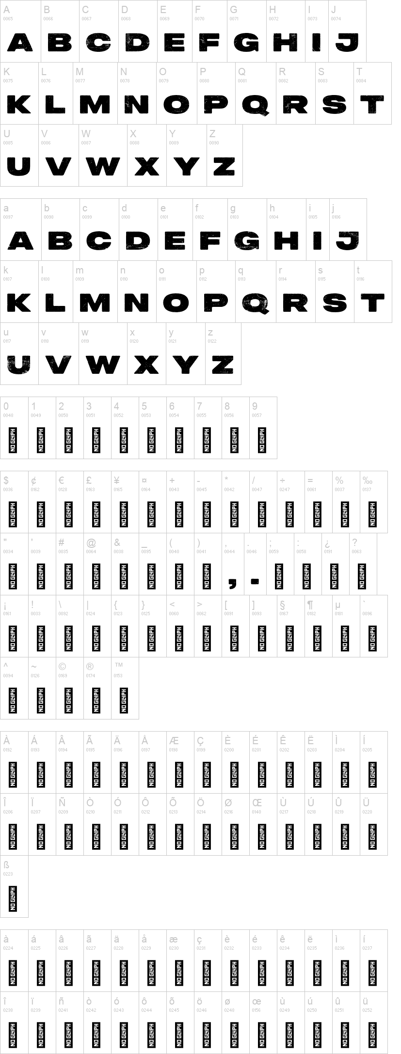 peckham-press font preview - main display