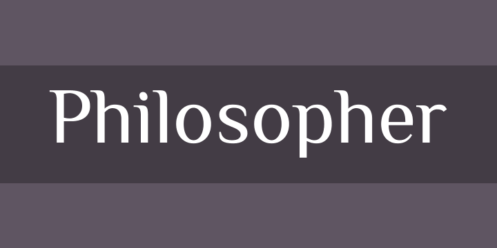 philosopher font preview - main display