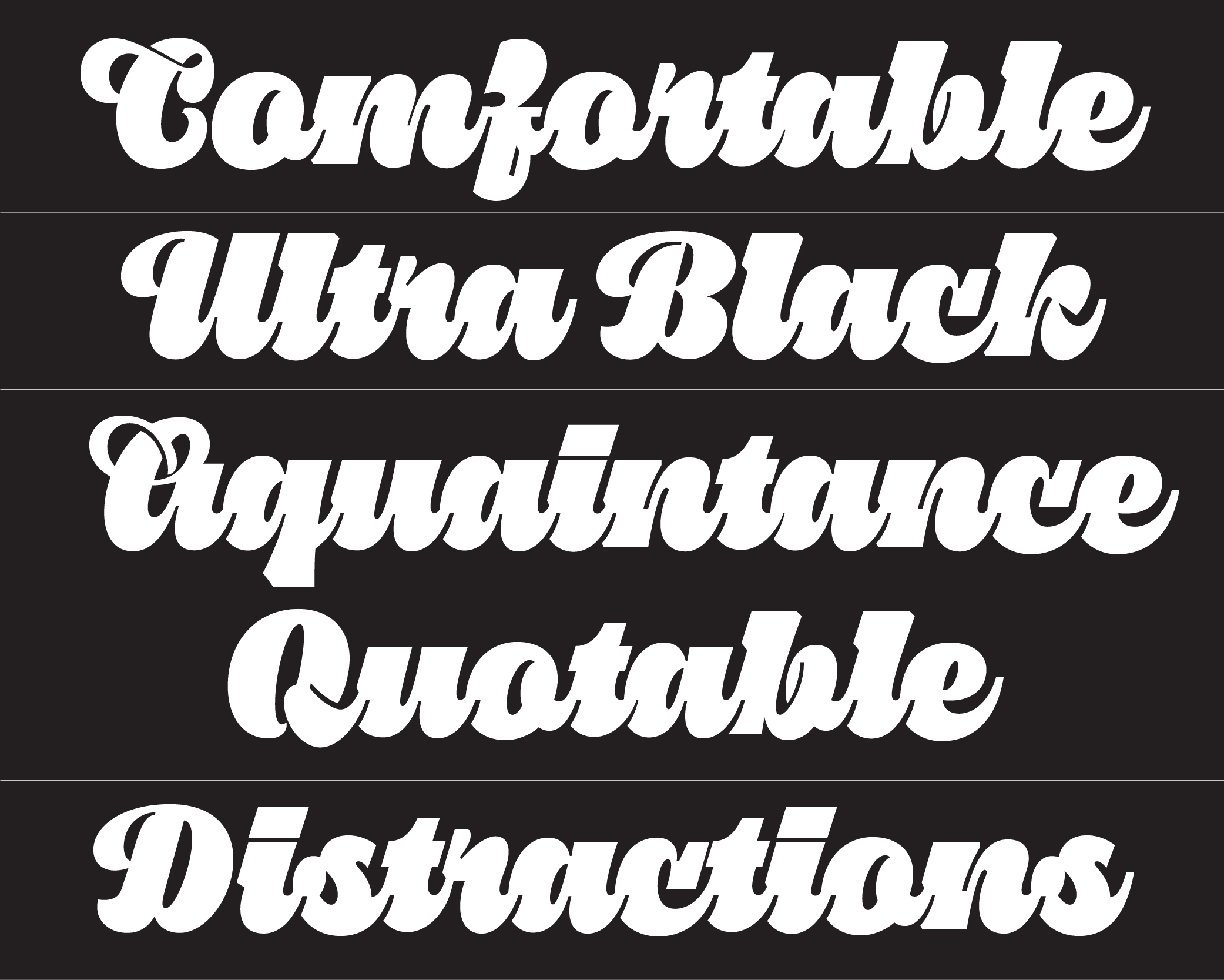 pika-ultra-script font preview - main display