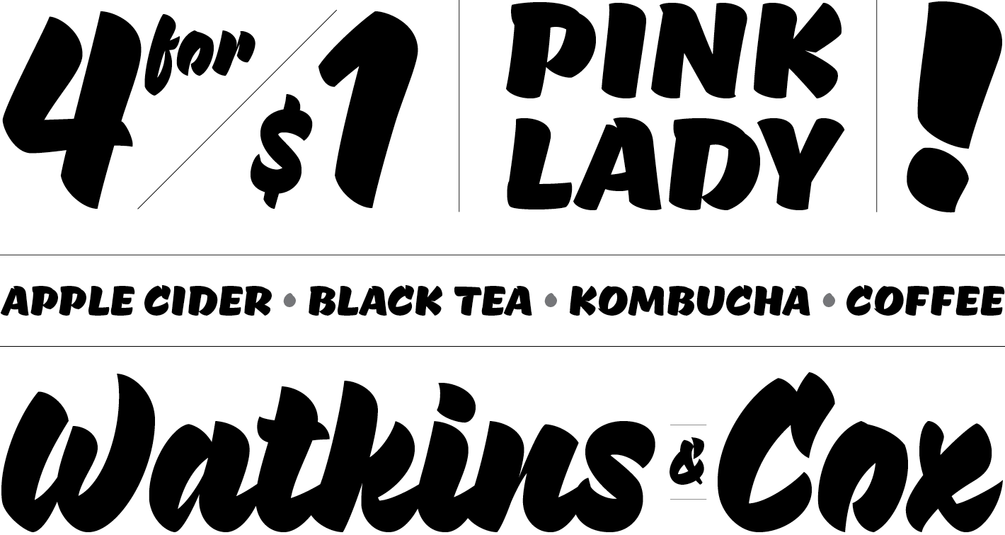 pique font preview - main display