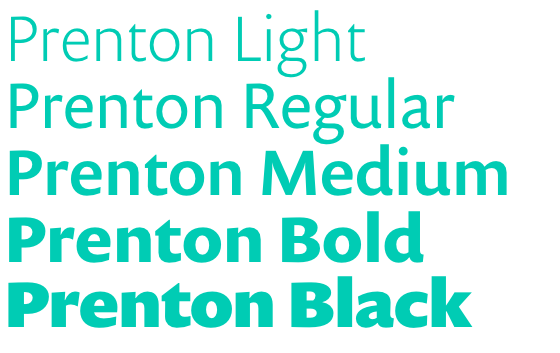 prenton font preview - main display