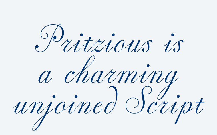 pritzious font preview - main display