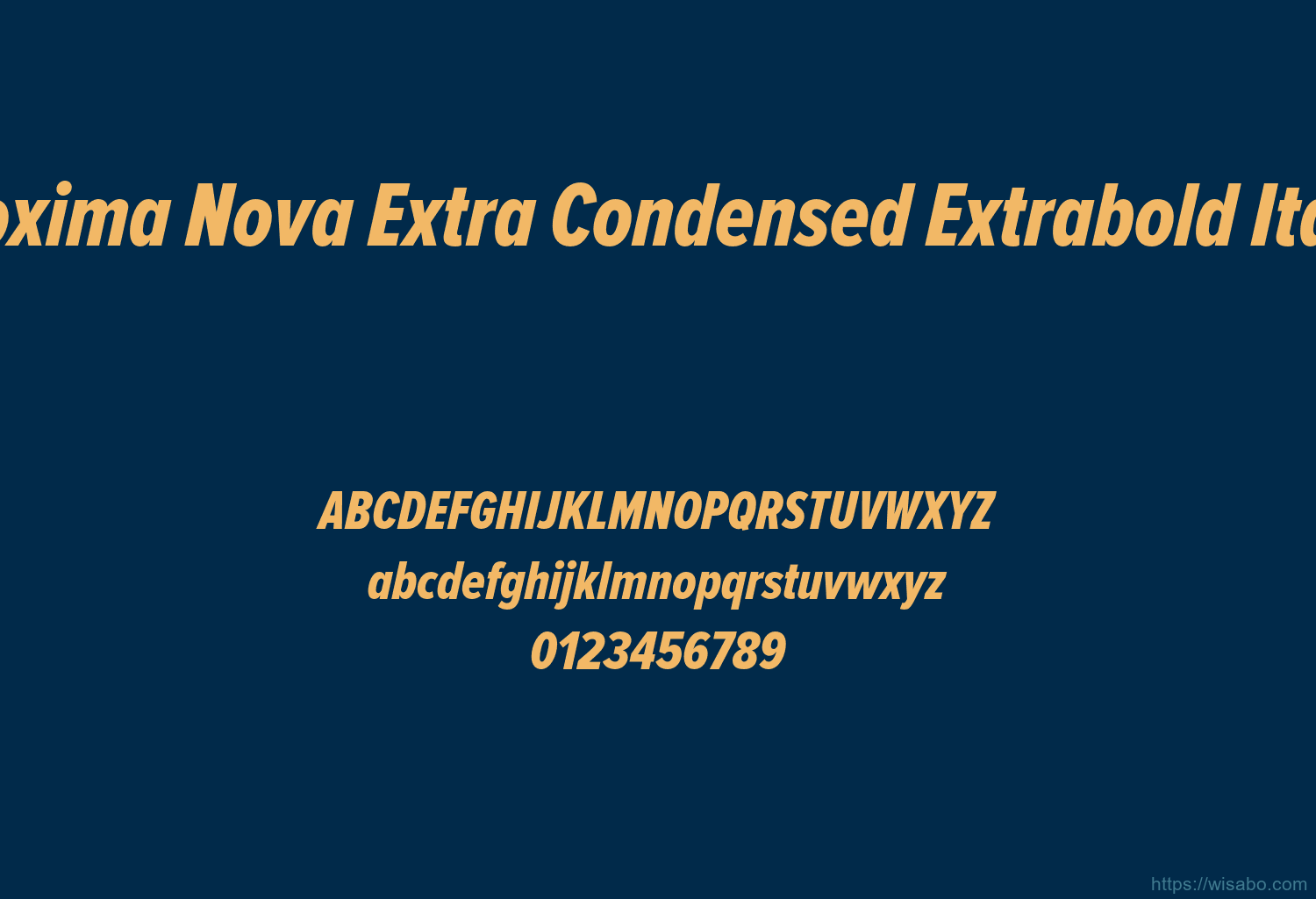 proxima-nova-extra-condensed font preview - main display