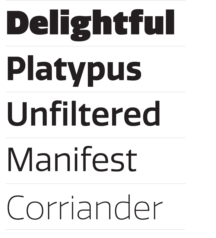quatro font preview - main display