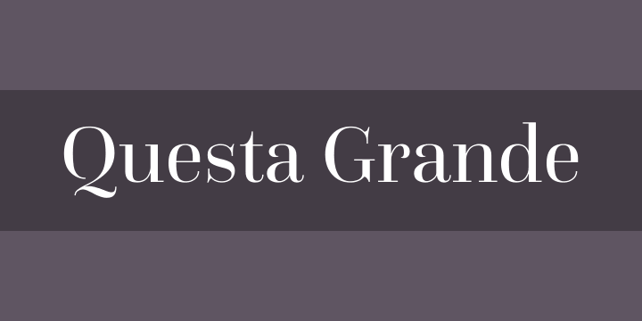 questa-grande font preview - main display