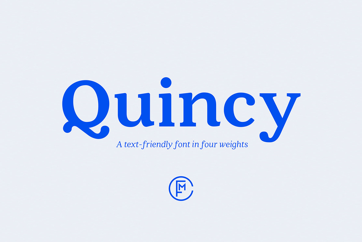 quincy-cf font preview - main display