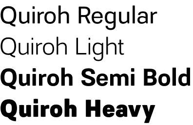 quiroh font preview - main display