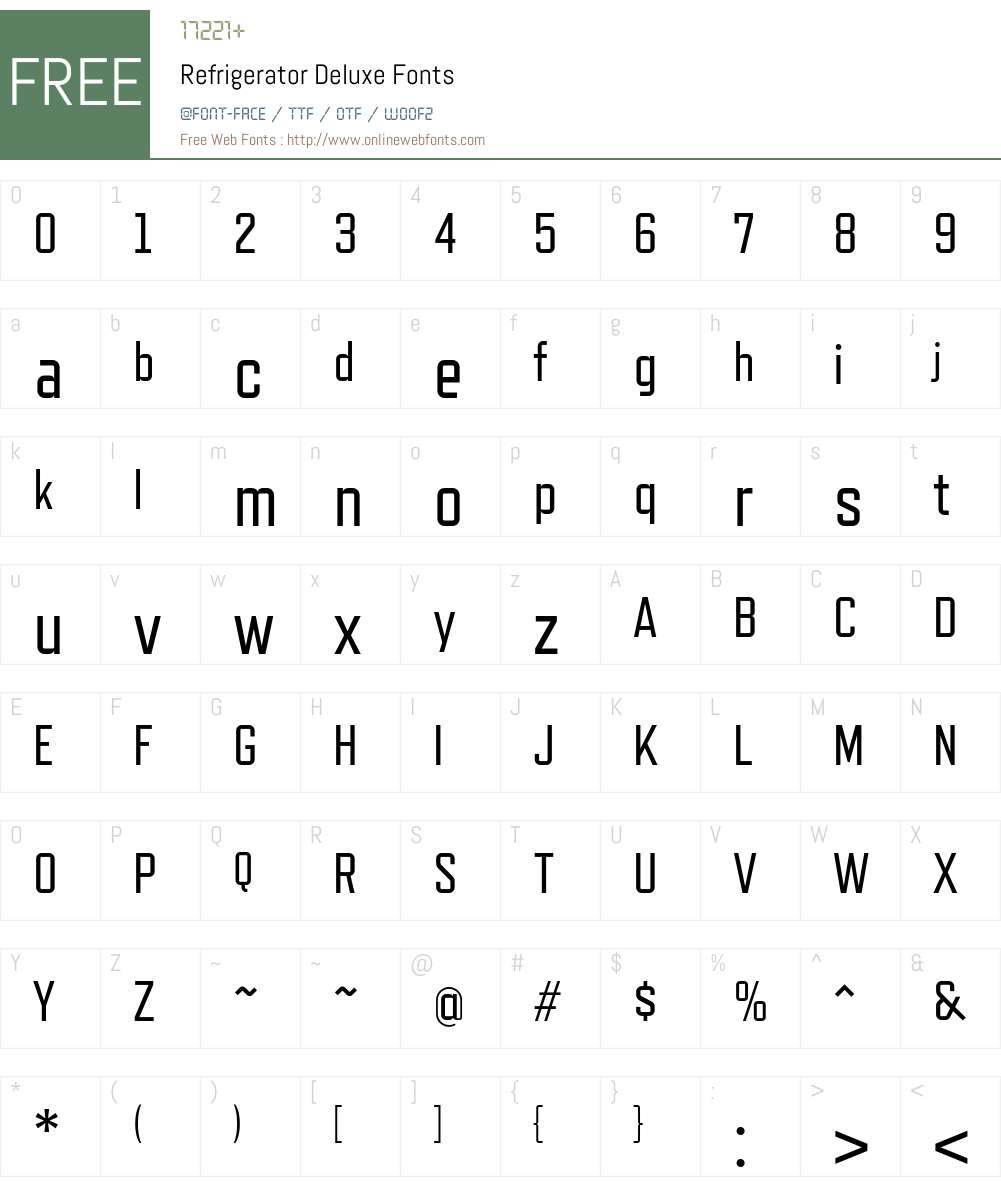 refrigerator-deluxe font preview - main display