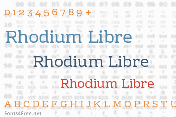 rhodium-libre font preview - main display