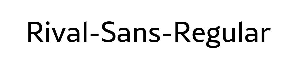 rival-sans font preview - main display