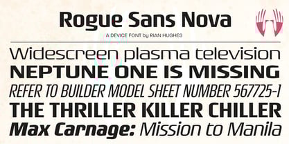 rogue-sans font preview - main display
