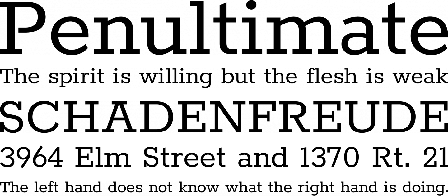 rokkitt font preview - main display