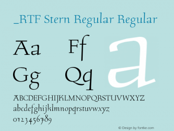 rtf-stern-pro font preview - main display